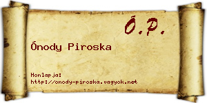 Ónody Piroska névjegykártya