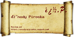 Ónody Piroska névjegykártya